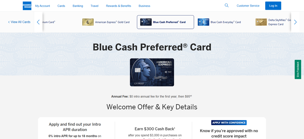  American Express Blue Cash Preferred® Card — Cash Back