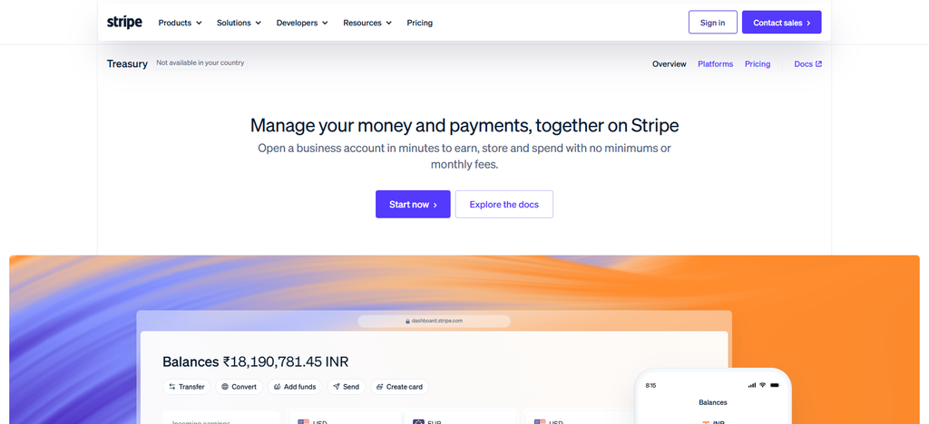 Stripe Treasury