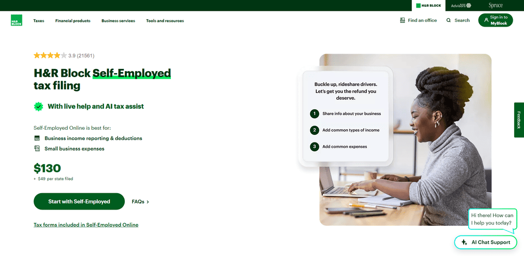 Self Employed H&R Block