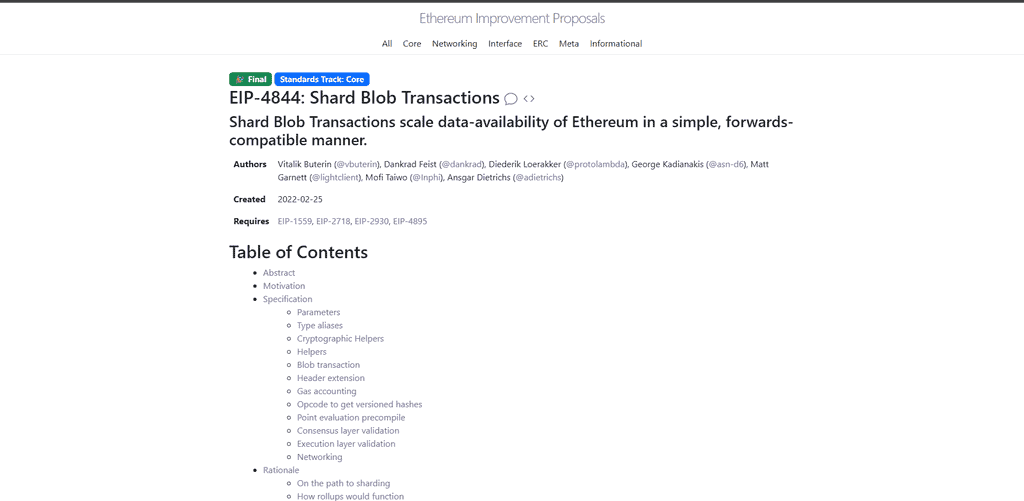 Ethereum Blobs (EIP-4844)
