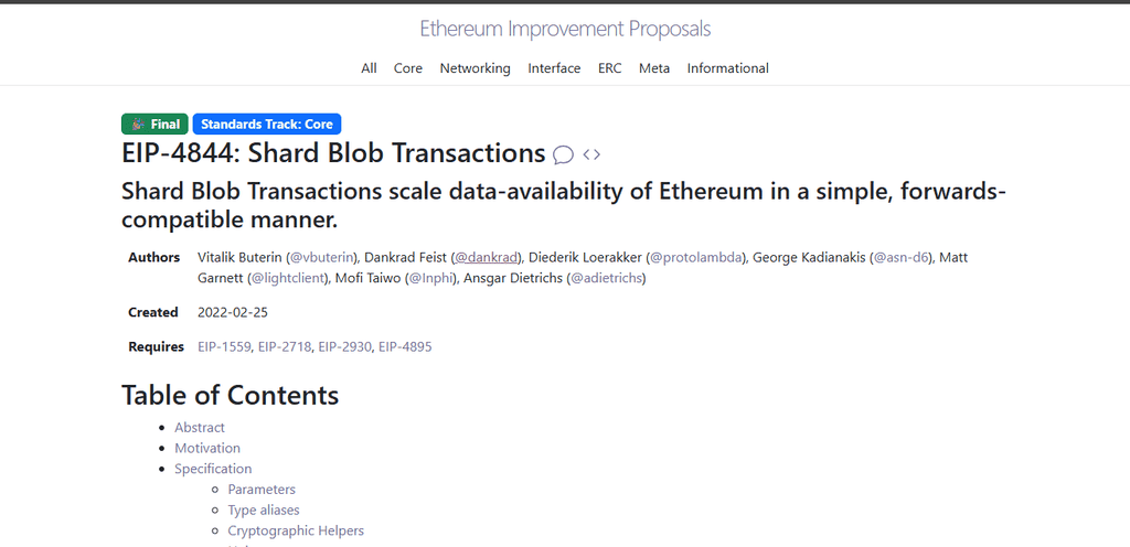 Ethereum Blobspace (EIP-4844)