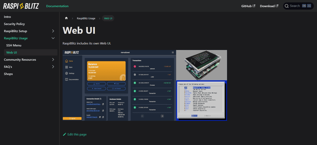 RaspiBlitz Web Interface
