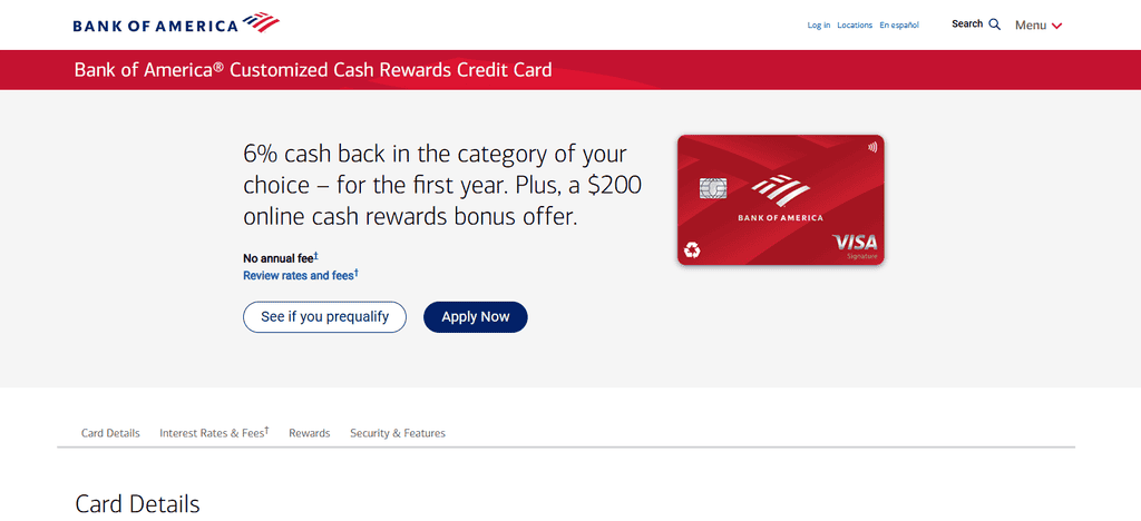 Bank of America® Customized Cash Rewards®