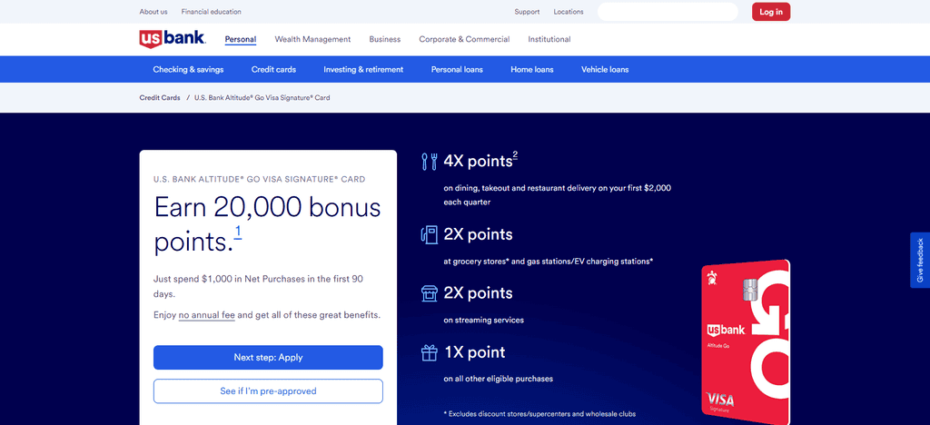 U.S. Bank Altitude® Go Visa® Signature® Card