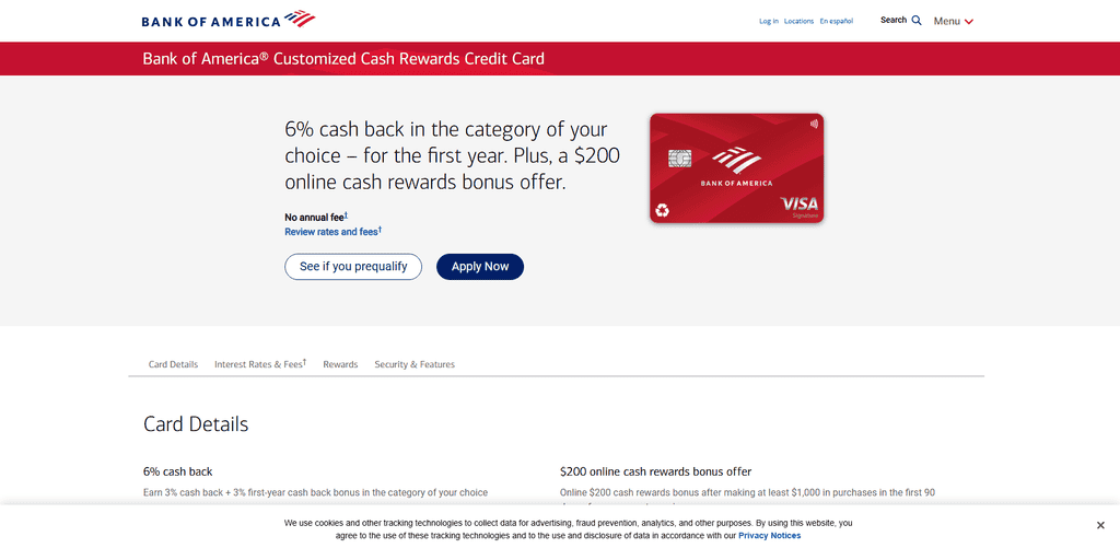 Bank of America® Customized Cash Rewards® Credit Card
