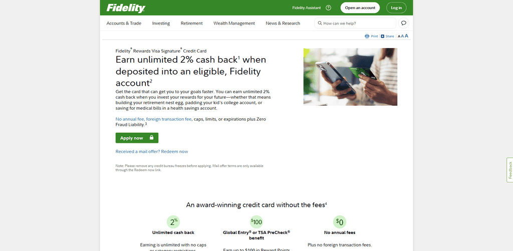 Fidelity® Rewards Visa Signature® Card