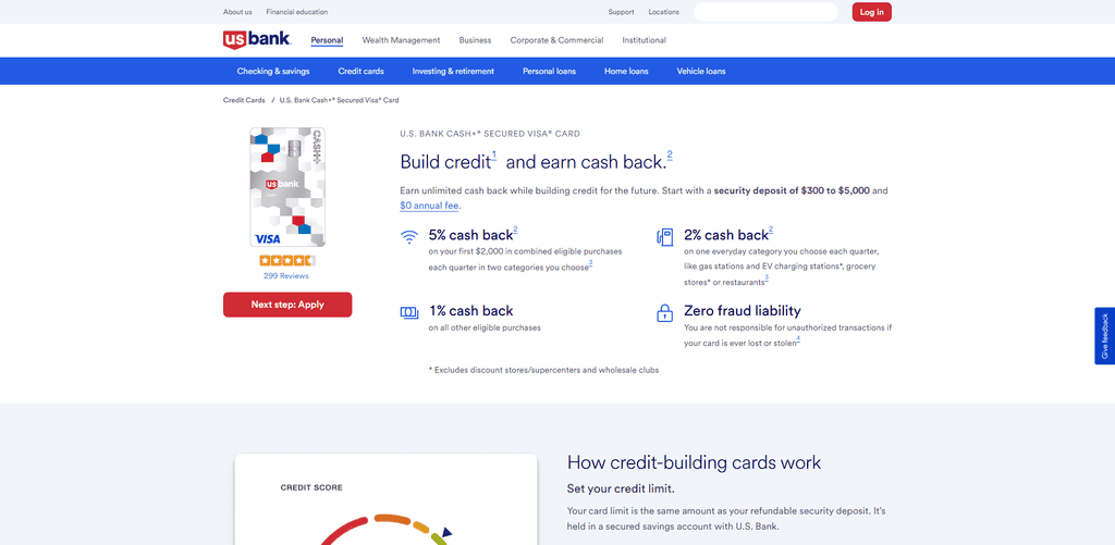 U.S. Bank Cash+® Visa® Secured Credit Card