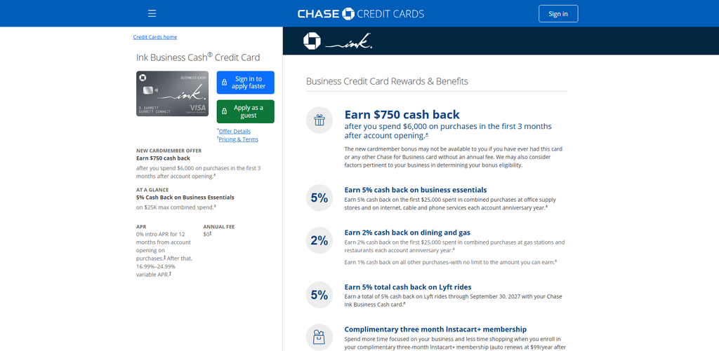 Ink Business Cash® Credit Card