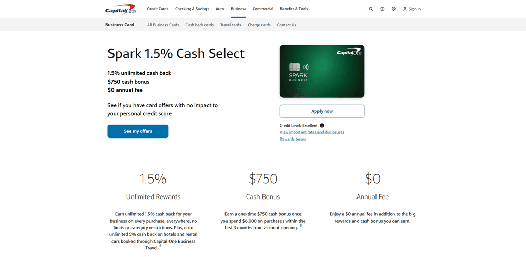 Capital One Spark 1.5% Cash Select