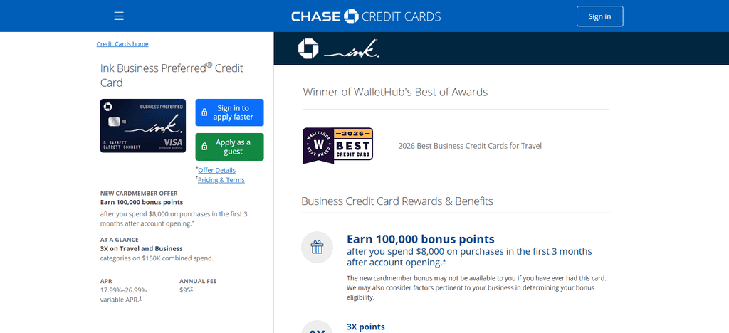 Ink Business Preferred Credit Card