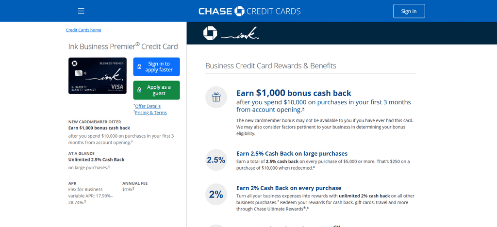 Ink Business Premier® Credit Card